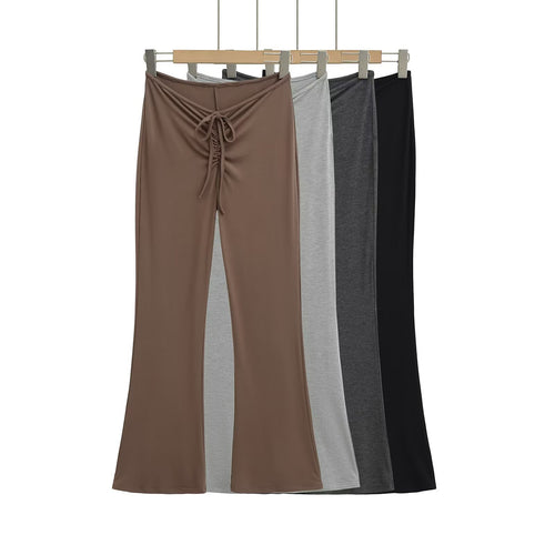 Damen Leggings mit verstellbarem Taillenzug und schickem Flared-Schnitt Drune
