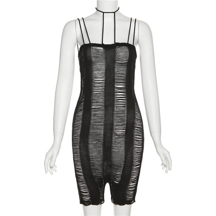 Damen Bodycon Overall mit Ripsoptik und eleganten Trägern Drune