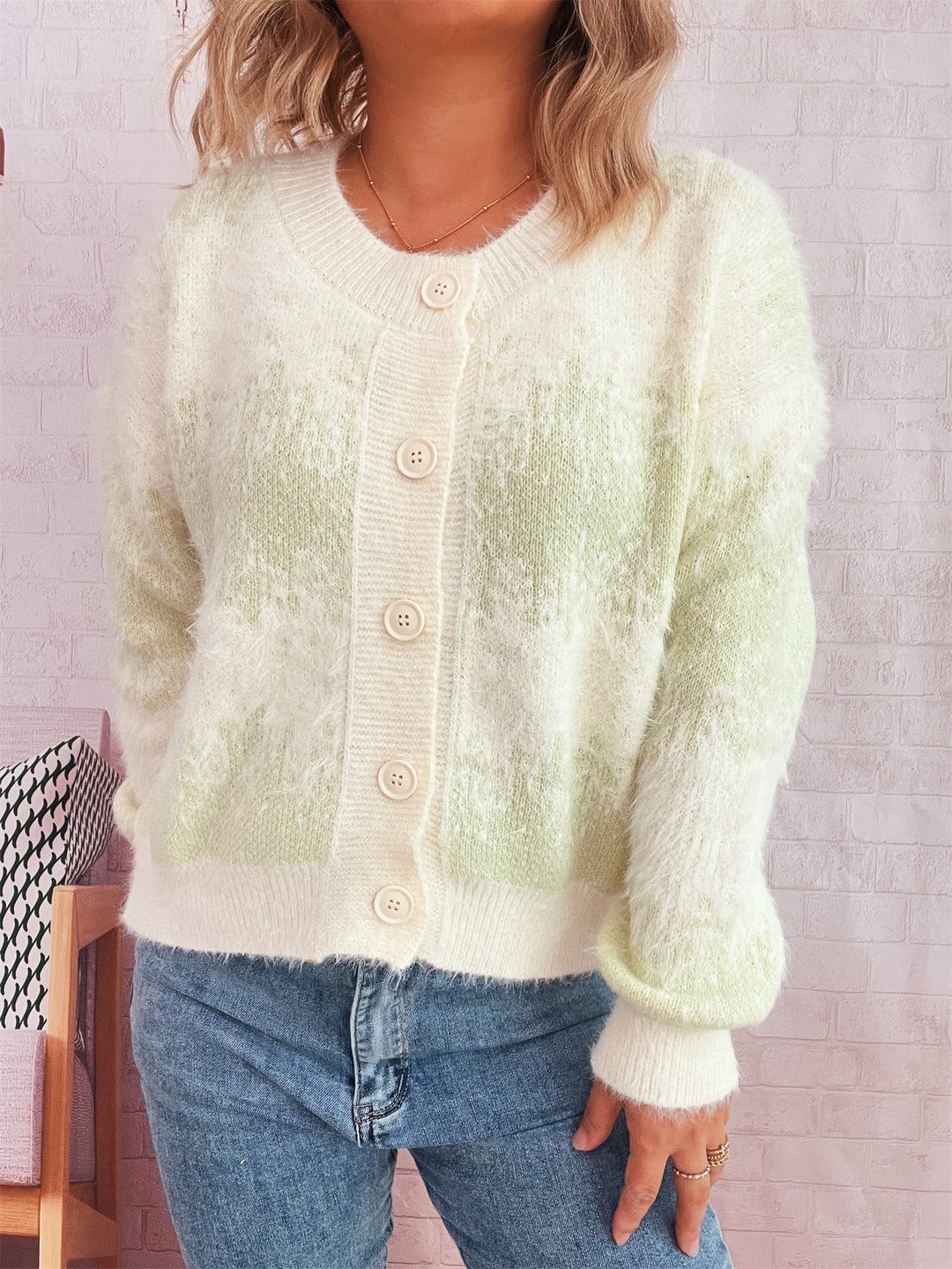 Damen Strickjacke mit farbenfrohem Muster Drune