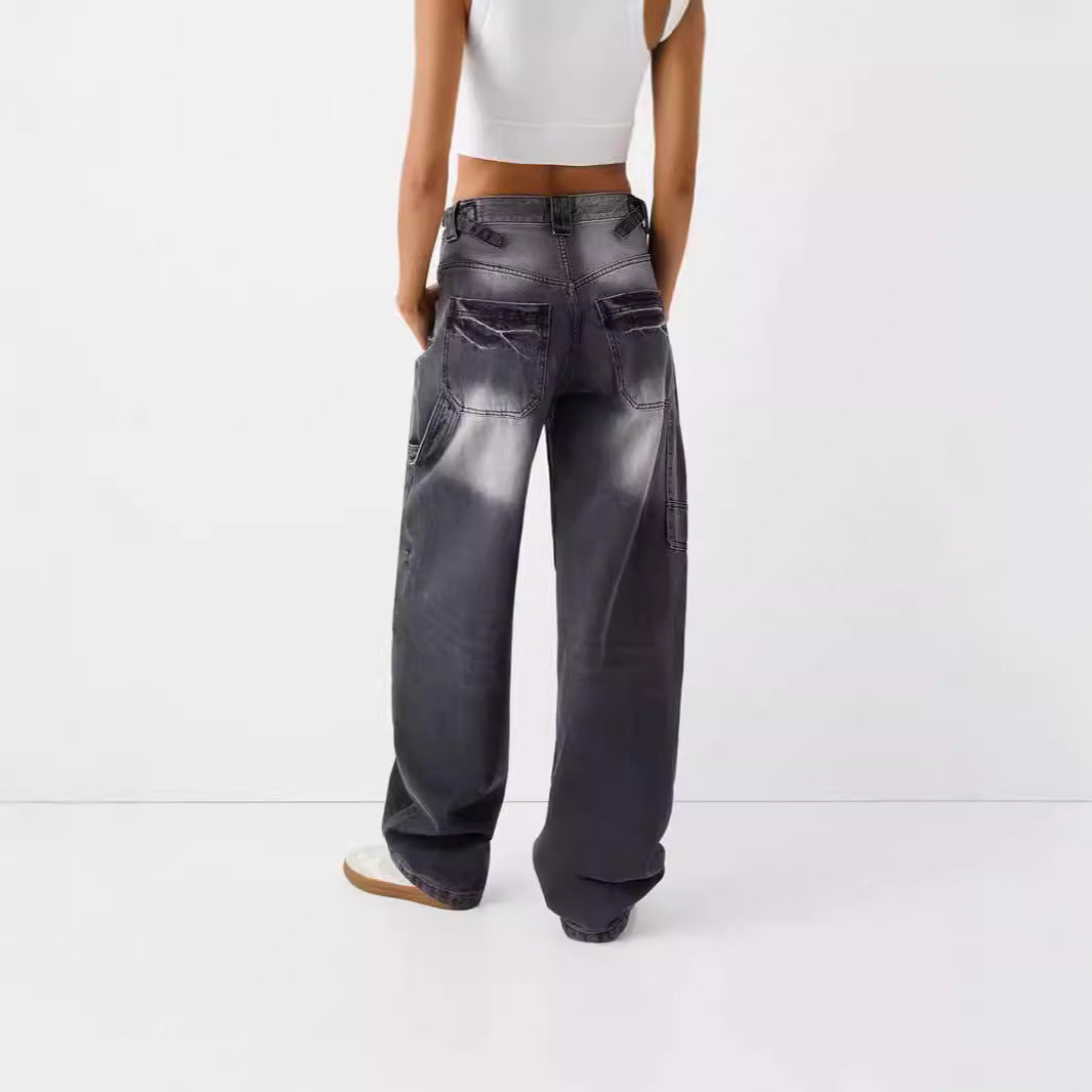 Damen weite High-Waist Jeans mit elegantem Schnitt und lässigem Design Drune