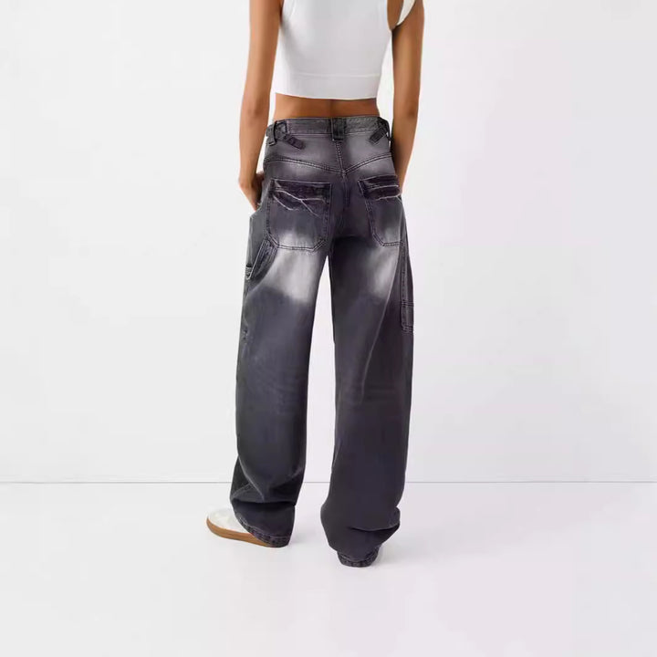 Damen weite High-Waist Jeans mit elegantem Schnitt und lässigem Design Drune