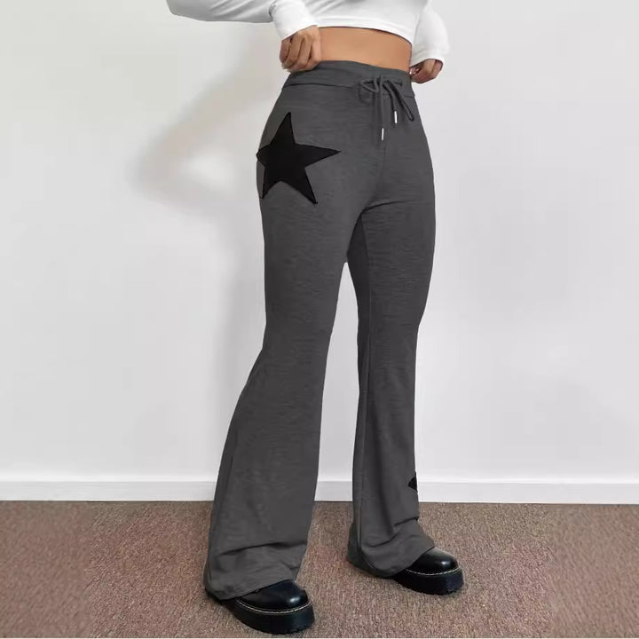 Damen lässige Sweatpants mit weitem Bein und Sternenmotiv Drune