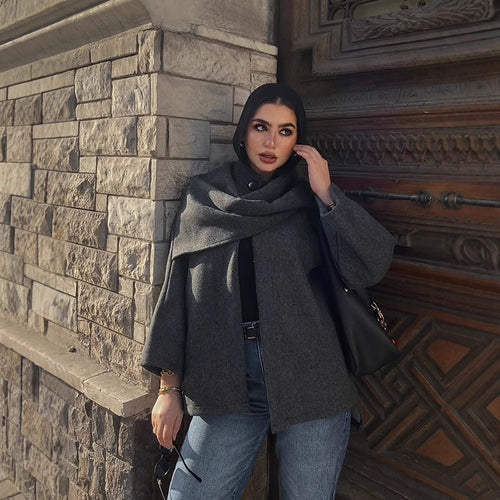Damen elegante Oversized Jacke Drune