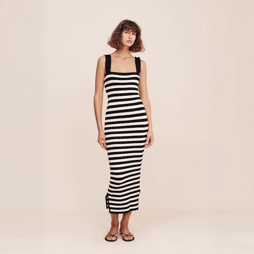 Damen Maxikleid mit gestreiftem Design Drune