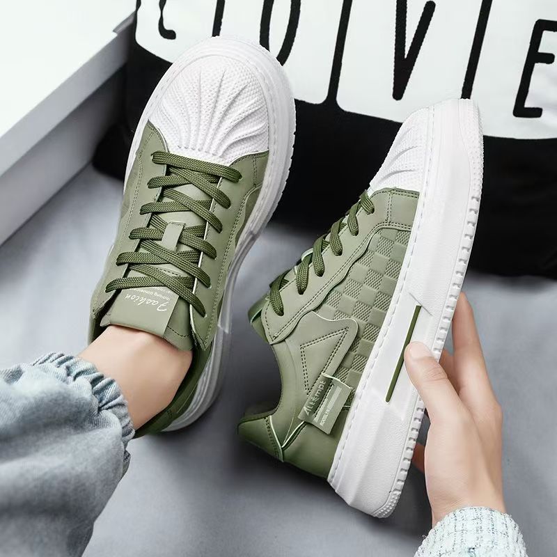Damen modische Plattform Sneakers mit trendigem Karomuster und bequemer Dämpfung Drune