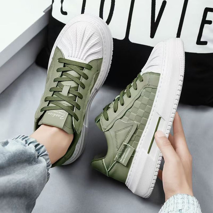 Damen modische Plattform Sneakers mit trendigem Karomuster und bequemer Dämpfung Drune