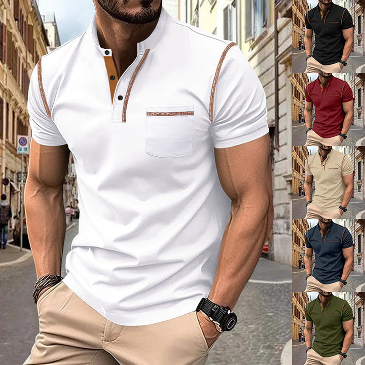 Herren shirt mit modernem Henley-Kragen und praktischen Brusttasche Drune