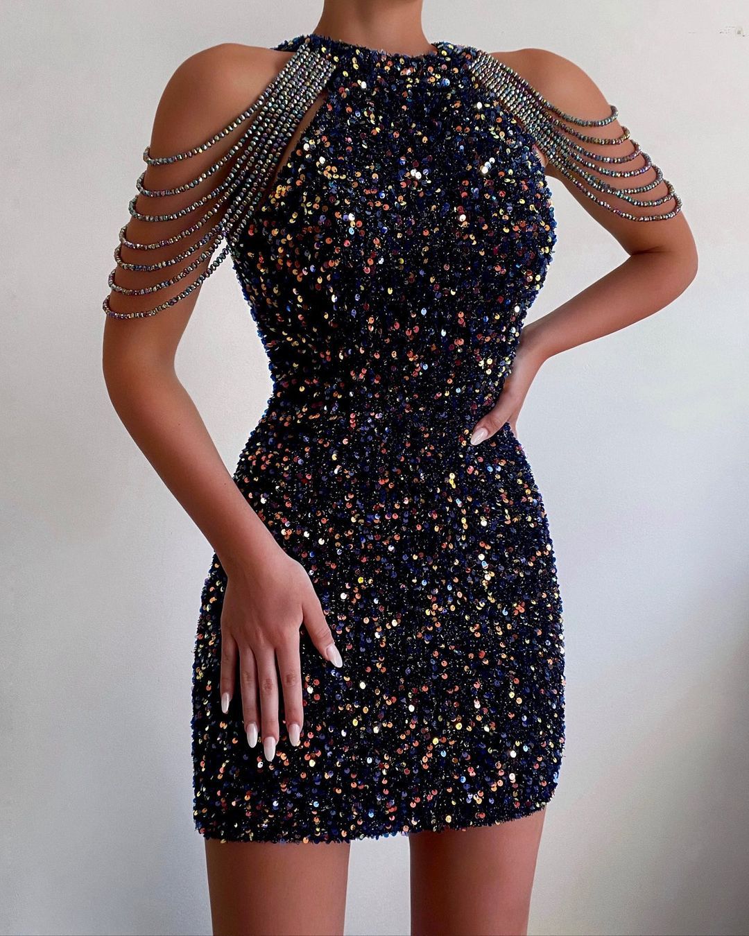 Damen Glitzerndes Abendkleid Drune