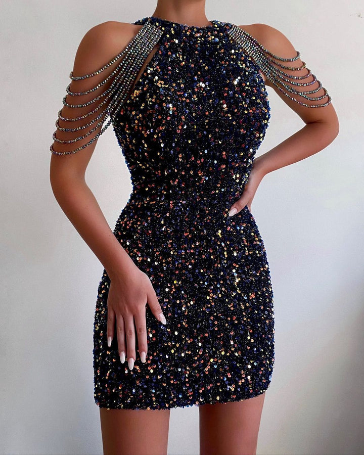 Damen Glitzerndes Abendkleid Drune
