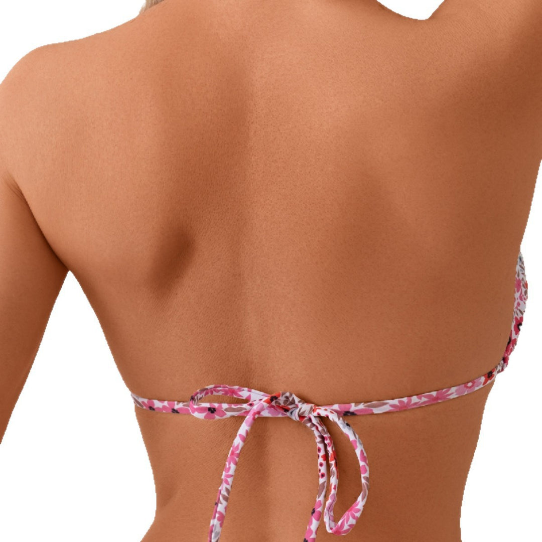 Damen Triangel-Bikini mit buntem Muster und verspielten Bindebändern Drune