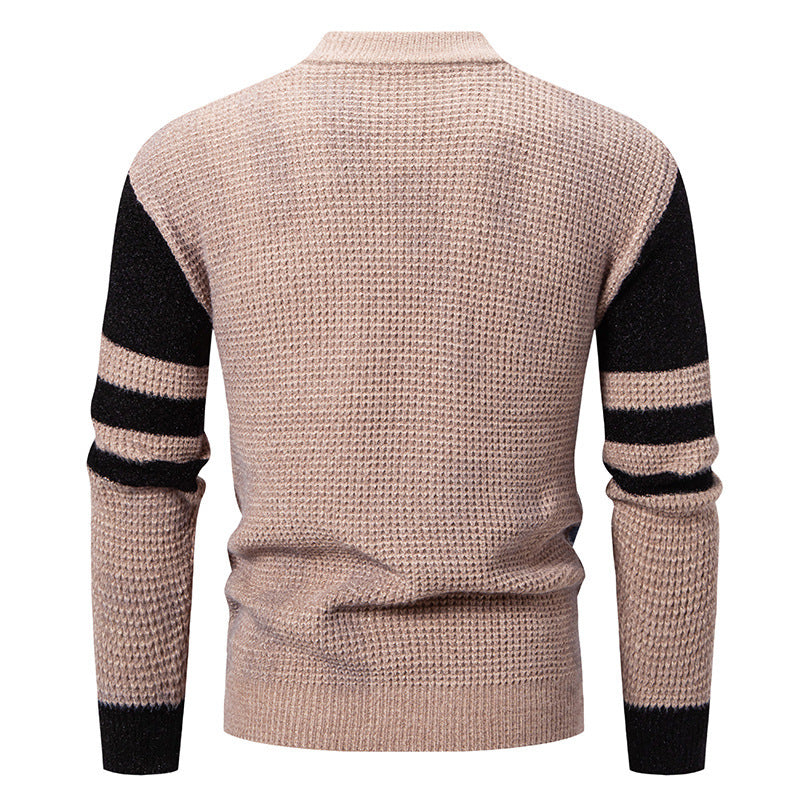 Herren modischer Pullover mit strukturiertem Farbblockdesign Drune