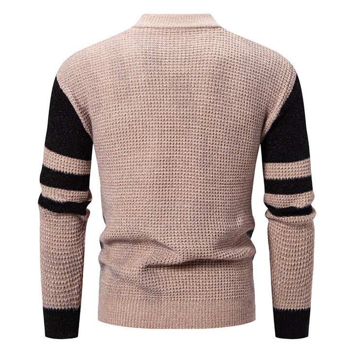 Herren modischer Pullover mit strukturiertem Farbblockdesign Drune