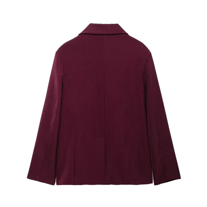 Damen elegante Doppelreiher Blazerjacke Drune
