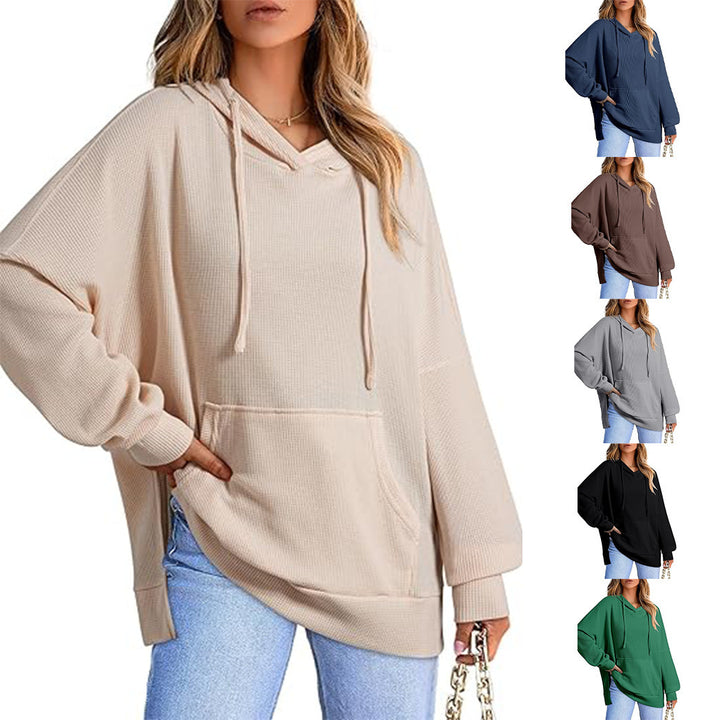 Damen Oversized Kapuzenpullover mit praktischen Eingrifftaschen und hochwertigem Strukturstoff Drune