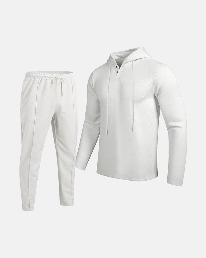 Herren sportliches Hoodie und Jogginghose Set mit atmungsaktiver Struktur Drune