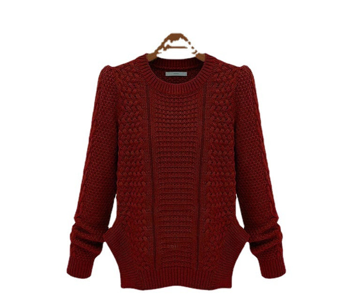 Damen Strickpullover mit strukturierter Oberfläche und seitlichen Taschen Drune
