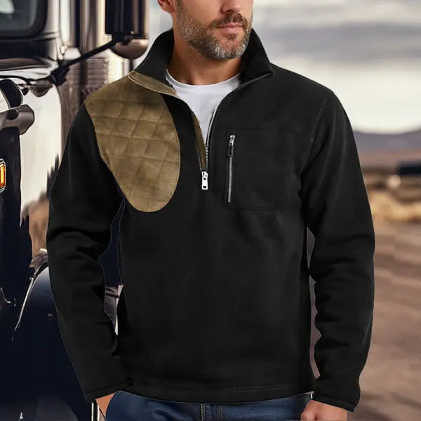 Herren funktionale Sweatjacke mit Stehkragen Drune