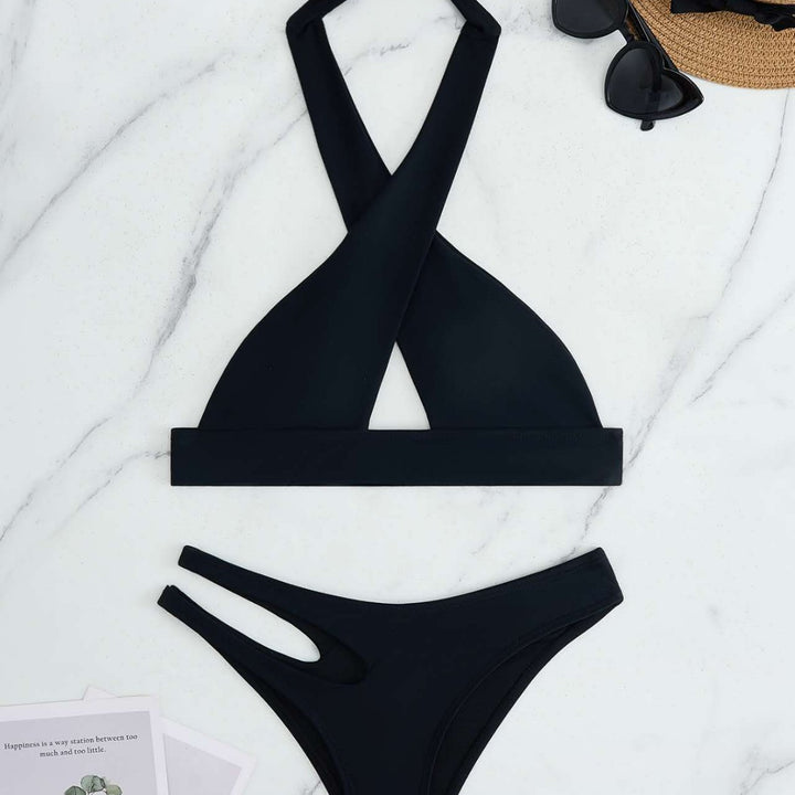 Damen Bikini-Set mit modischem Knoten und seitlichem Cut-Out Drune