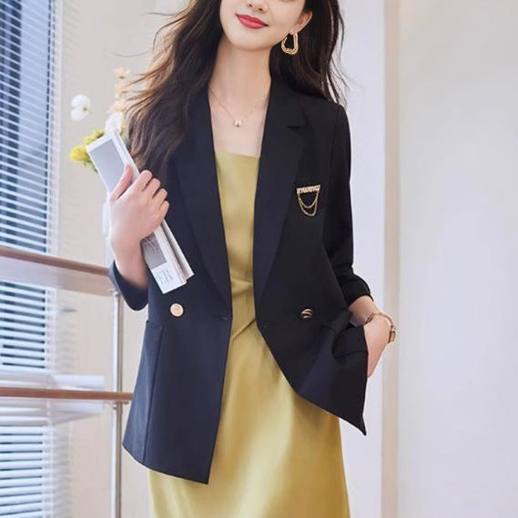 Damen modischer Blazer mit eleganten Knopfdetails Drune
