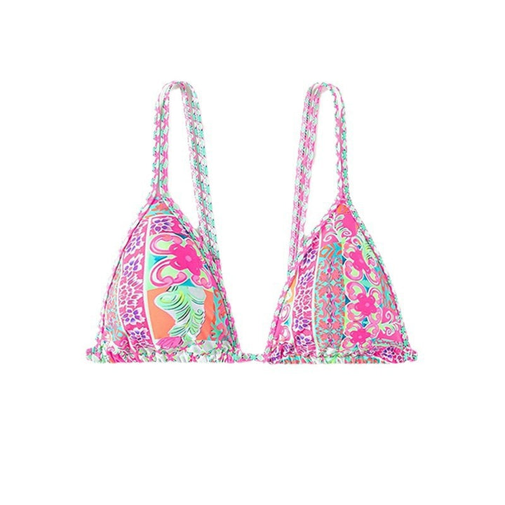 Damen Triangel-Bikini mit buntem Muster Drune