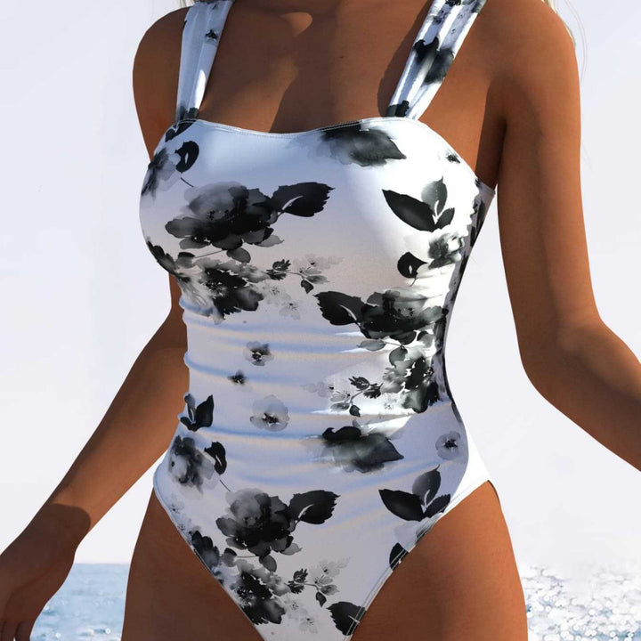 Damen Einteiler Badeanzug mit femininem Floral-Muster und komfortablem Schnitt Drune