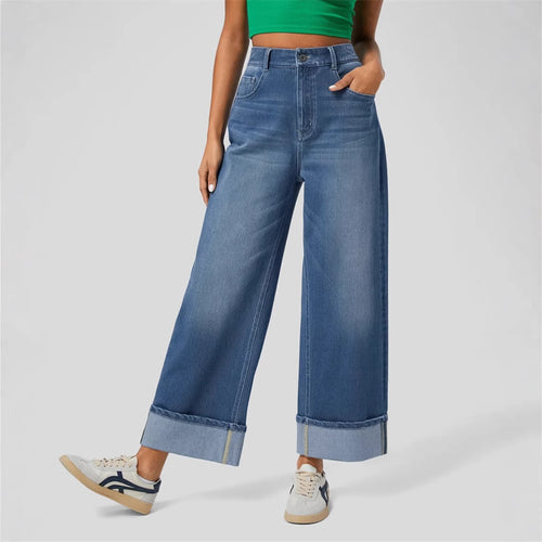 Damen Relaxed Fit Wide-Leg Jeans Drune