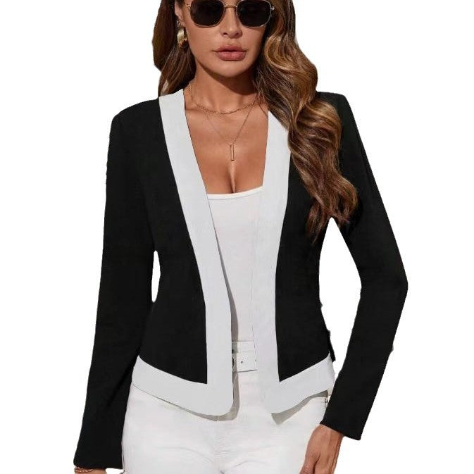 Damen Moderne Blazerjacke mit kontrastierenden Details Drune