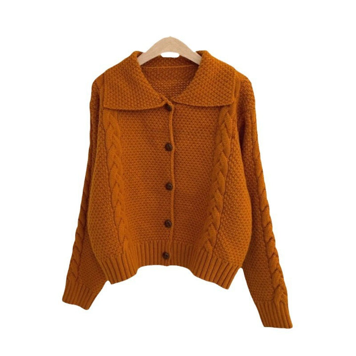Damen Grobstrickjacke mit kontrastierenden Knöpfen und strukturiertem Design Drune