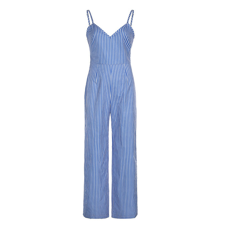 Damen Jumpsuit mit eleganten Streifen und verstellbaren Trägern Drune