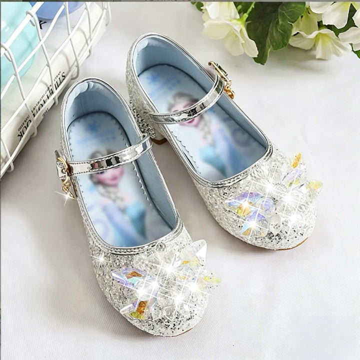 Mädchen Glitzernde Mary Jane Schuhe mit funkelnden Blumenapplikationen Drune