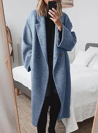 Damen Wollmantel mit strukturiertem Design und oversized Schnitt Drune