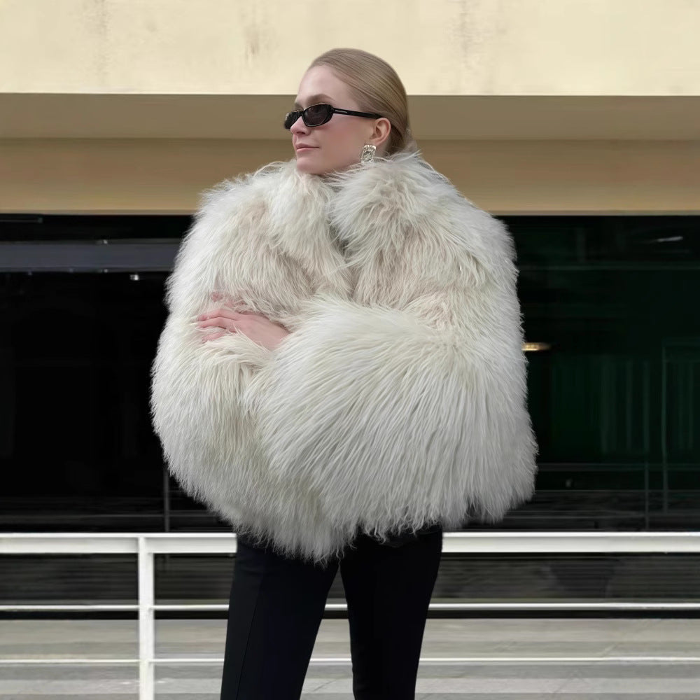 Damen luxuriöse Kunstpelzjacke Drune