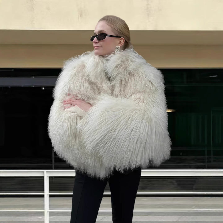 Damen luxuriöse Kunstpelzjacke Drune
