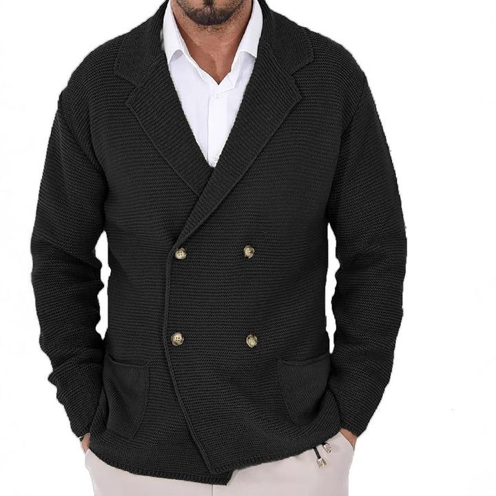 Herren Strickjacke mit doppelter Knopfleiste und modernen Taschen Drune