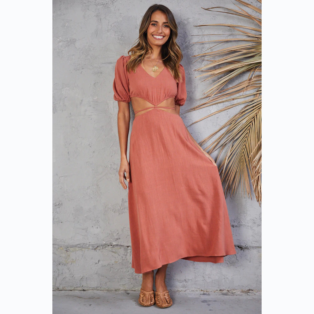 Damen Maxikleid mit kreativen Cut-Outs Drune