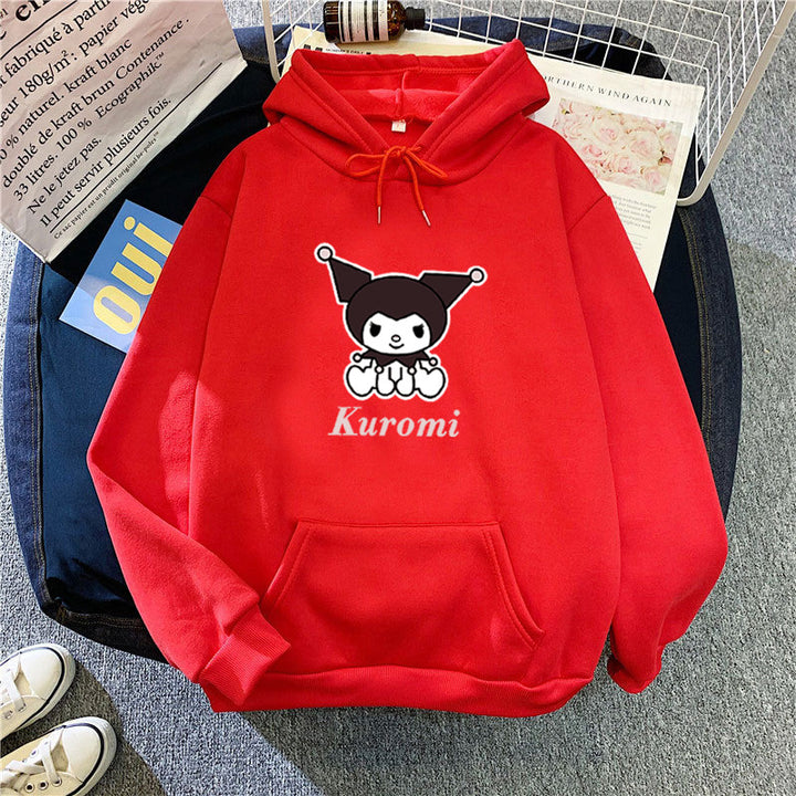 Damen Kapuzenpullover mit niedlichem Kuh-Motiv und hochwertigem Fleece Futter Drune
