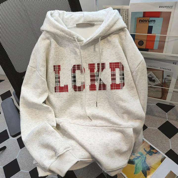 Damen Kapuzenpullover mit trendigem Schriftzug Drune