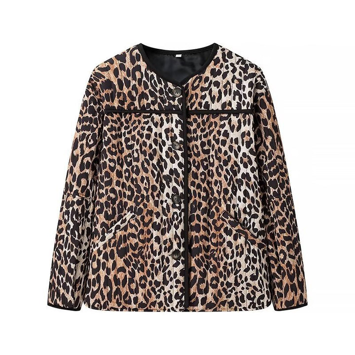 Damen Modische Jacke im trendigen Leopardenmuster Drune
