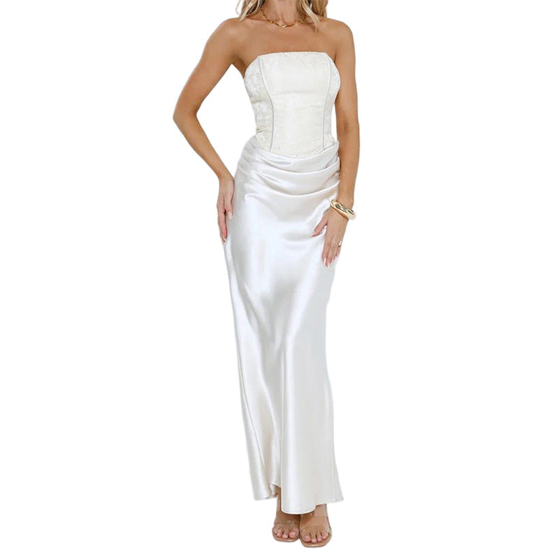 Damen Elegantes strapazierfähiges Abendkleid mit gerafft und Korsett-Oberteil Drune