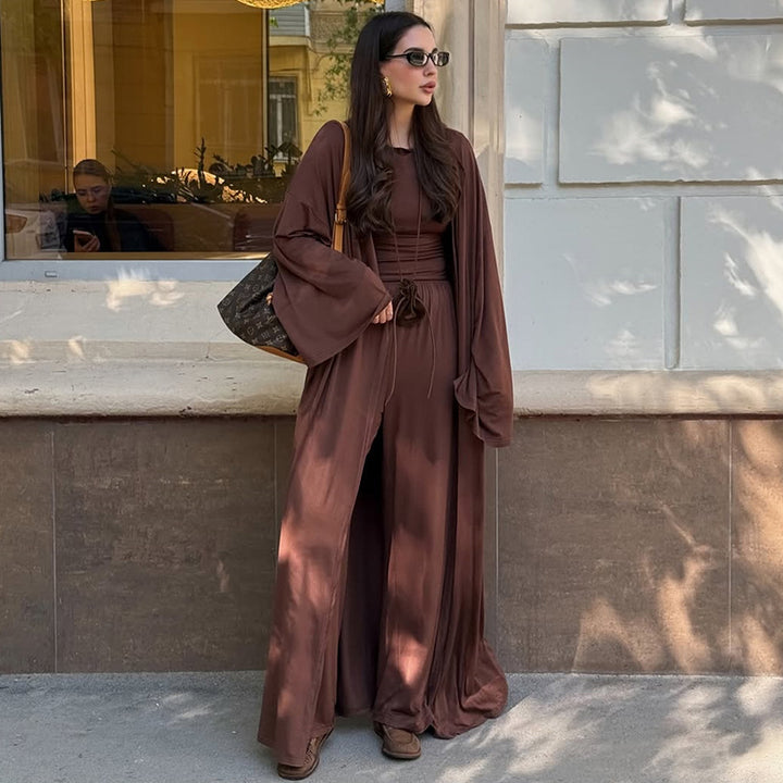 Damen weiter geschnittenes Jumpsuit-Set mit lässigen Ärmeln Drune