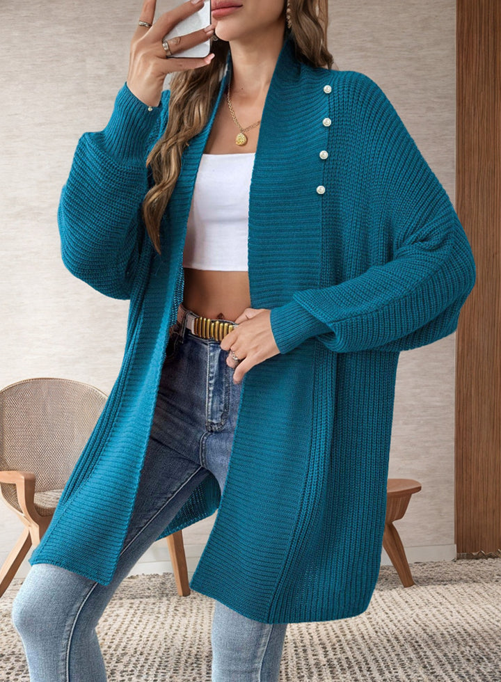 Damen Strickjacke mit dekorativen Knopfdetails und offenem Schnitt Drune