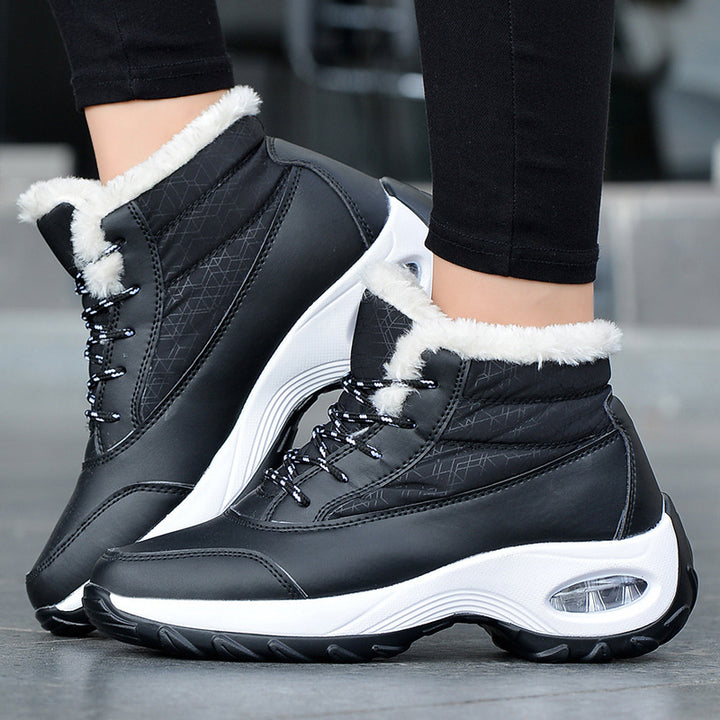 Damen Winterboots mit modischem Kunstfellkragen und rutschfester Sohle Drune
