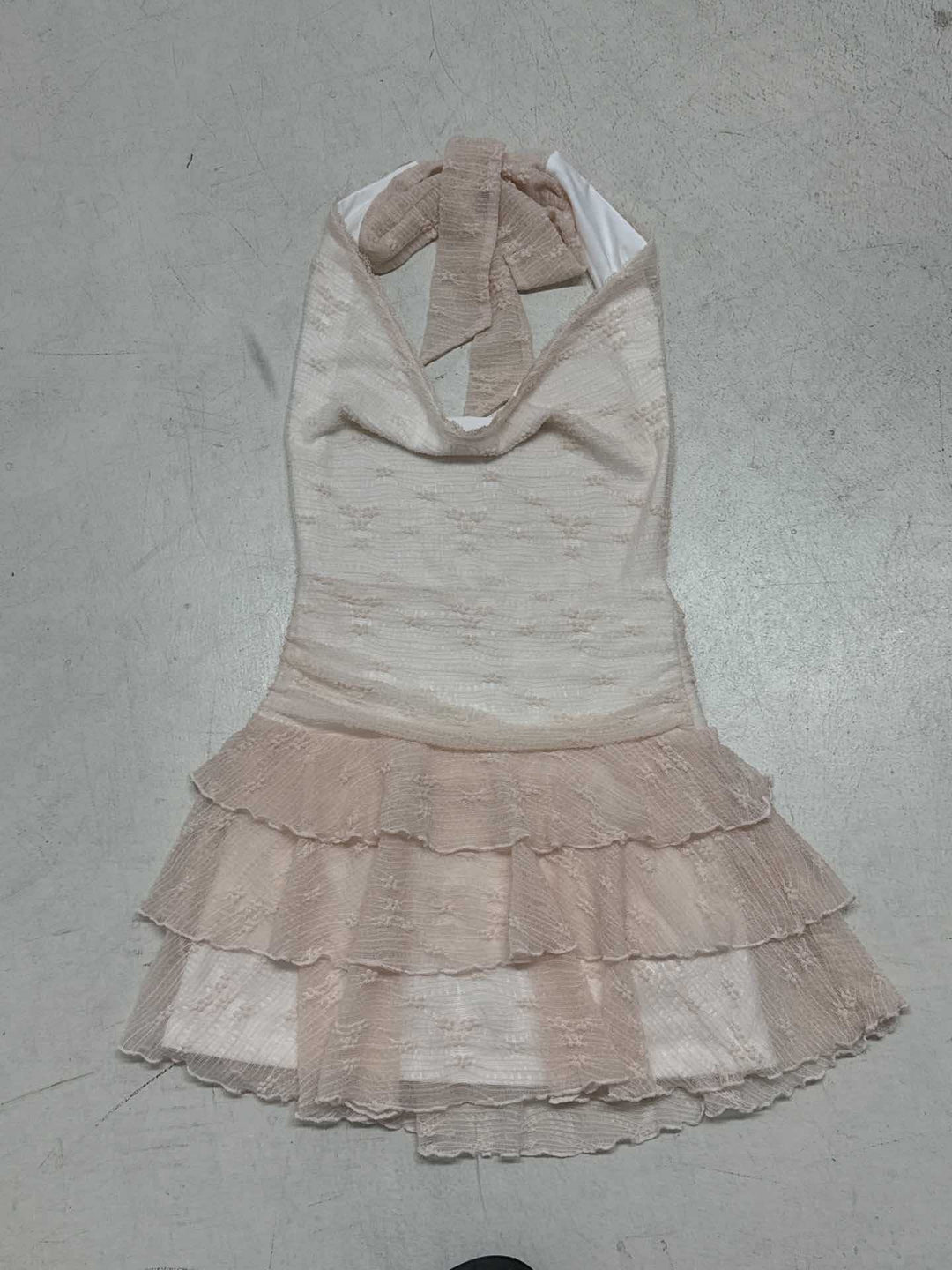 Damen Sommerliches Trägerkleid mit Raffungen und Rüschensaum Drune