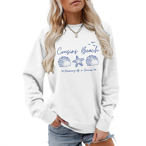 Damen Sweatshirt mit maritimem Motiv und bequemen Schnitt Drune