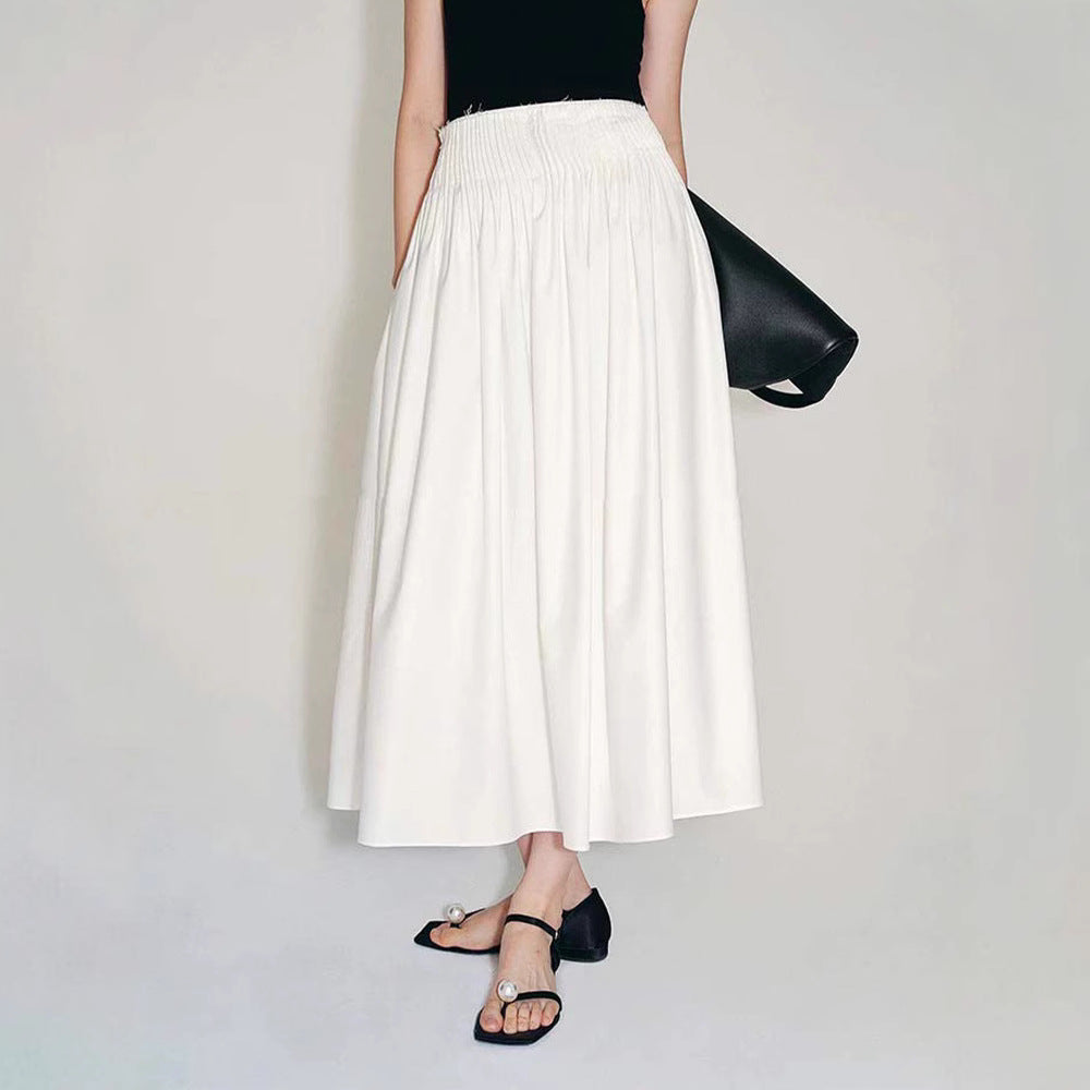 Damen eleganter Midirock mit Plissee-Details Drune