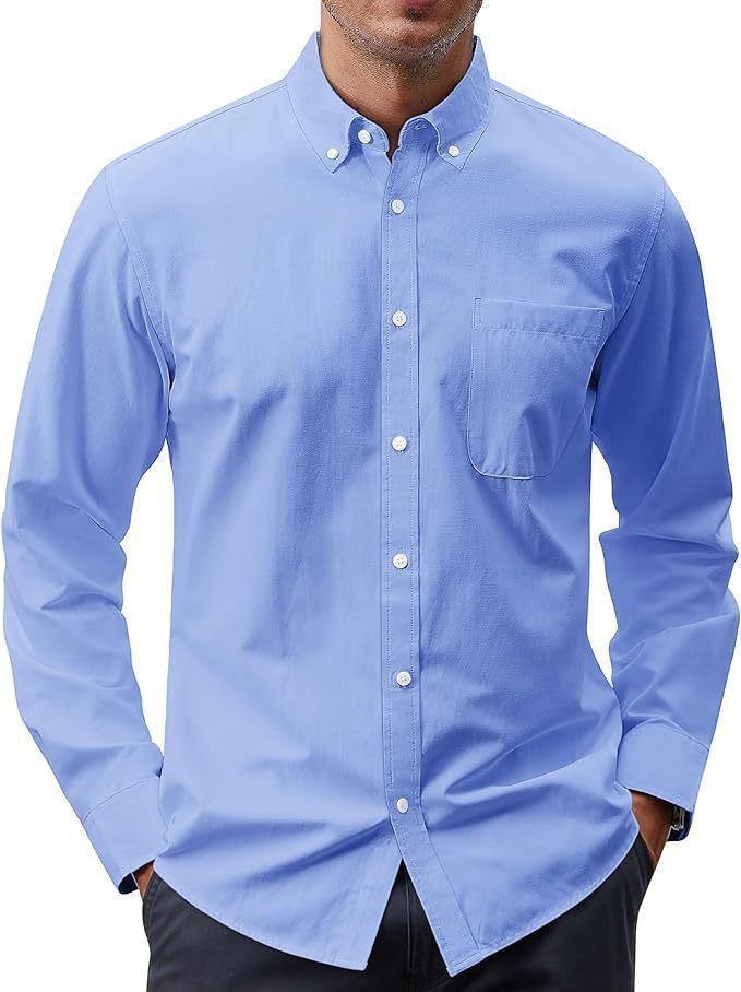 Herren nan Slim-Fit Oxford-Hemd mit Button-Down-Kragen, Brusttasche und elastischer Baumwollmischung Drune