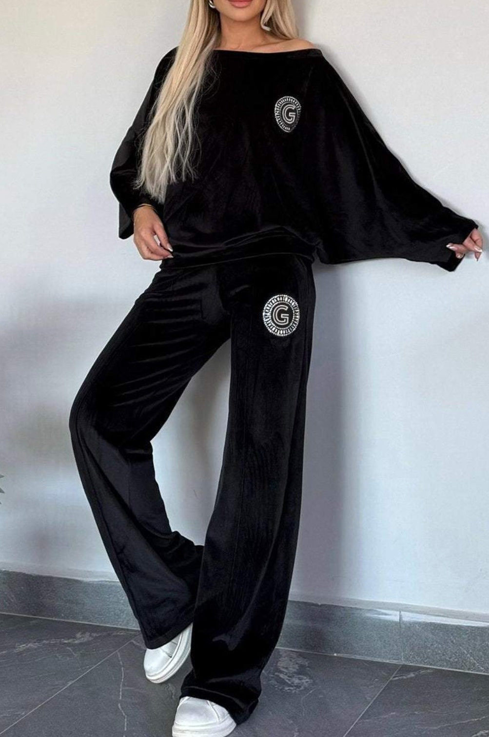 Damen Casual Velvet Loungewear-Set mit weichem Schnitt Drune