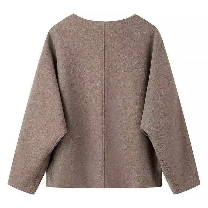 Damen elegante modische Jacke mit strukturiertem Gewebe und langen Ärmeln Drune
