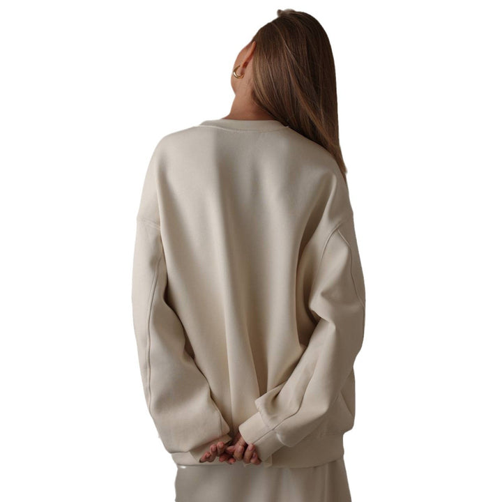 Damen Sweatshirt mit floralen Applikationen und lässigem Schnitt Drune