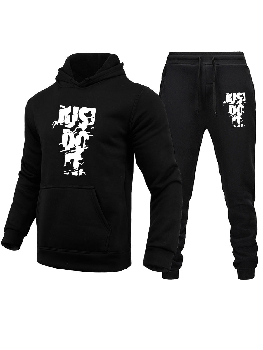 Damen Sportliches Hoodie- und Jogginghose-Set mit modernem Logo-Design Drune